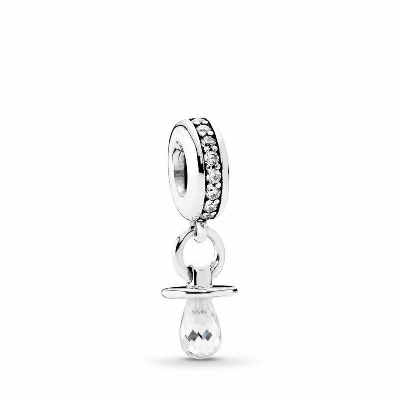 Pandora Pacifier Dangle Charm Ireland - Sterling Silver/Cubic Zirconia - 398457KUS